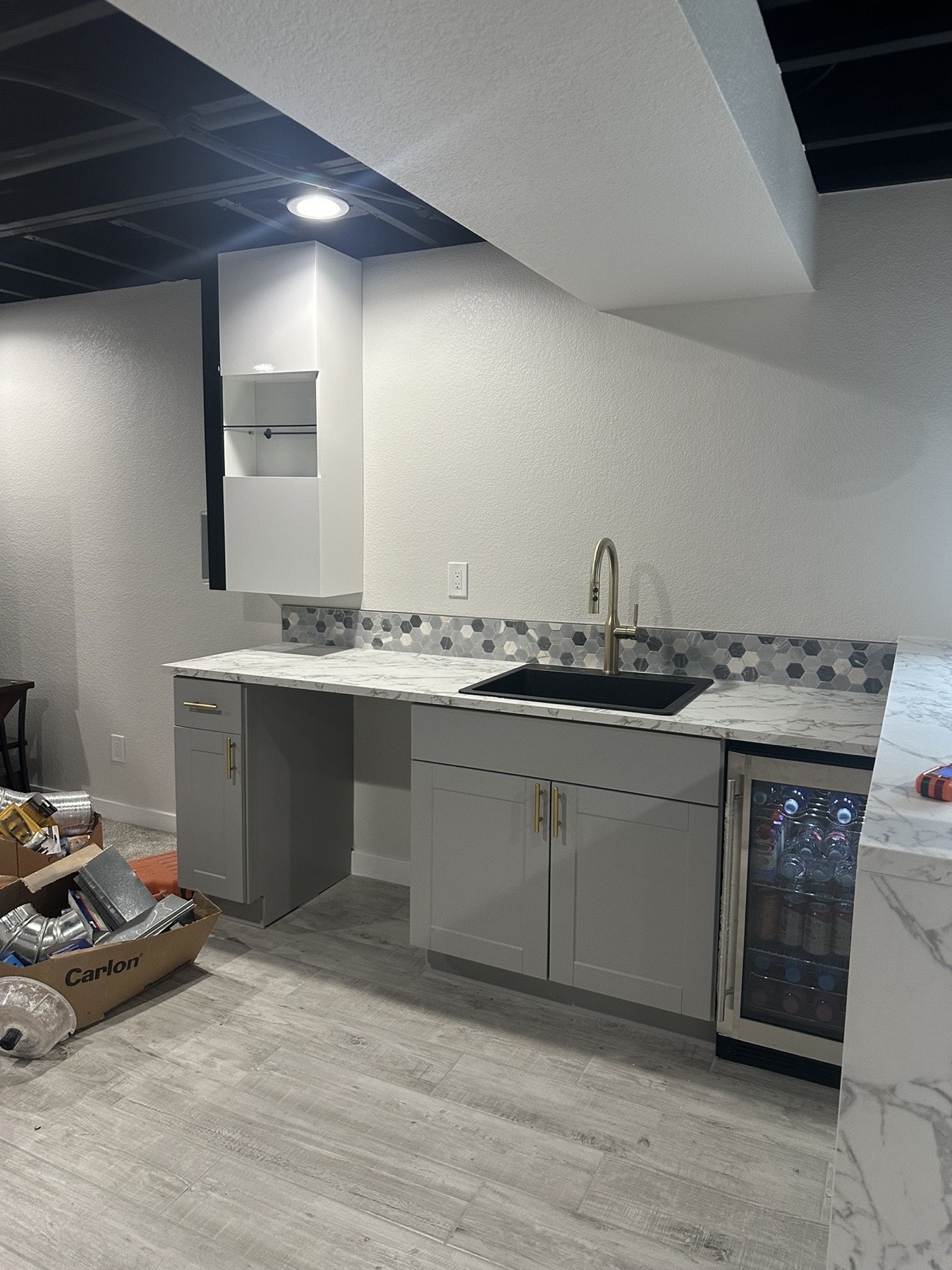 Basement finishing denver bar cabinets