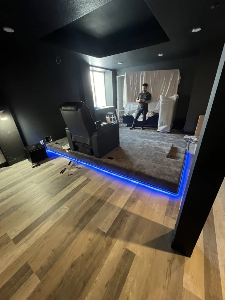 Basement finishing denver media room