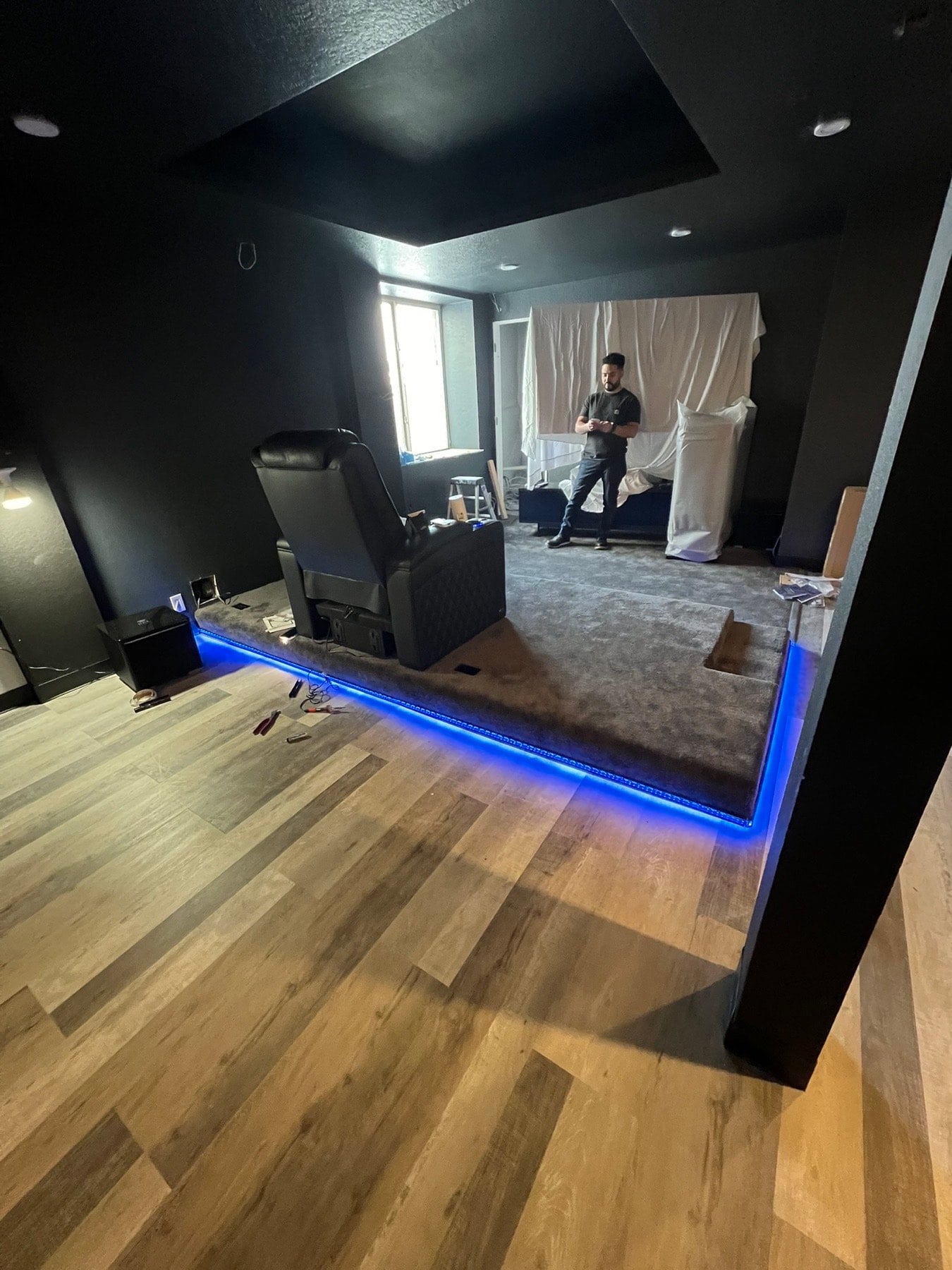 Basement finishing denver media room