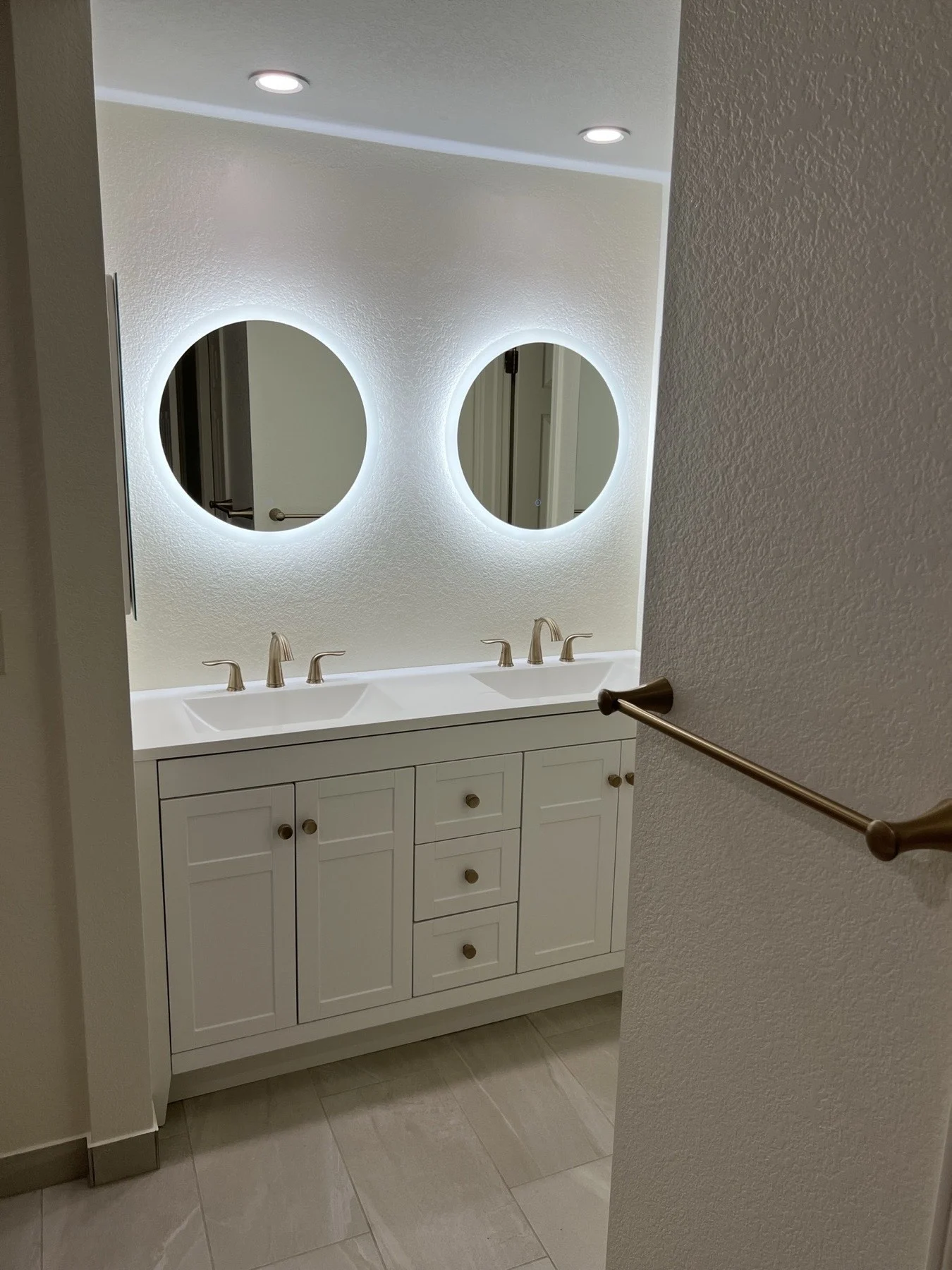 Bathroom remodel denver double vanity led