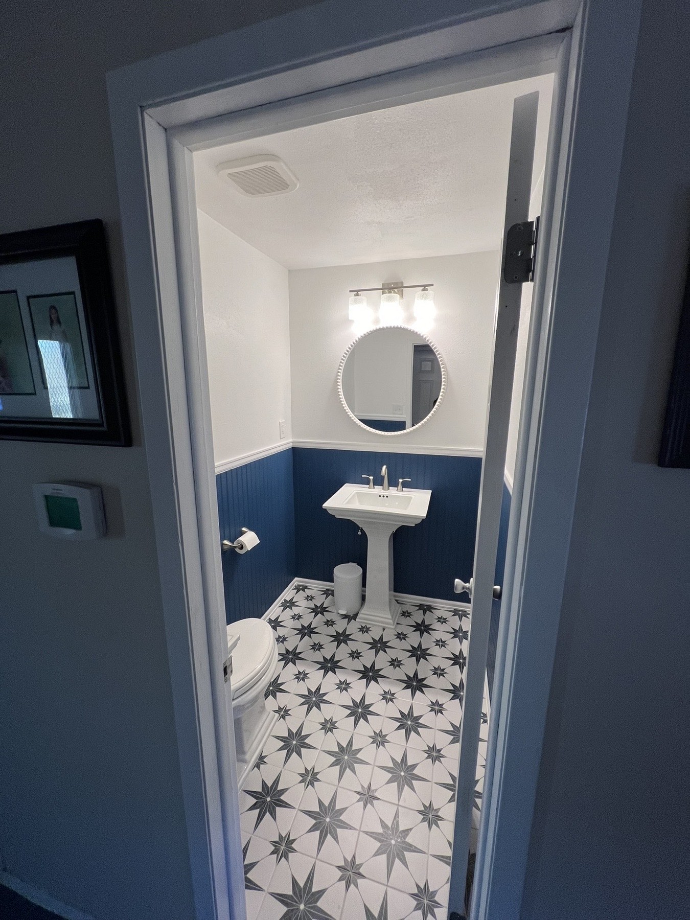 Bathroom remodel denver navy powder room