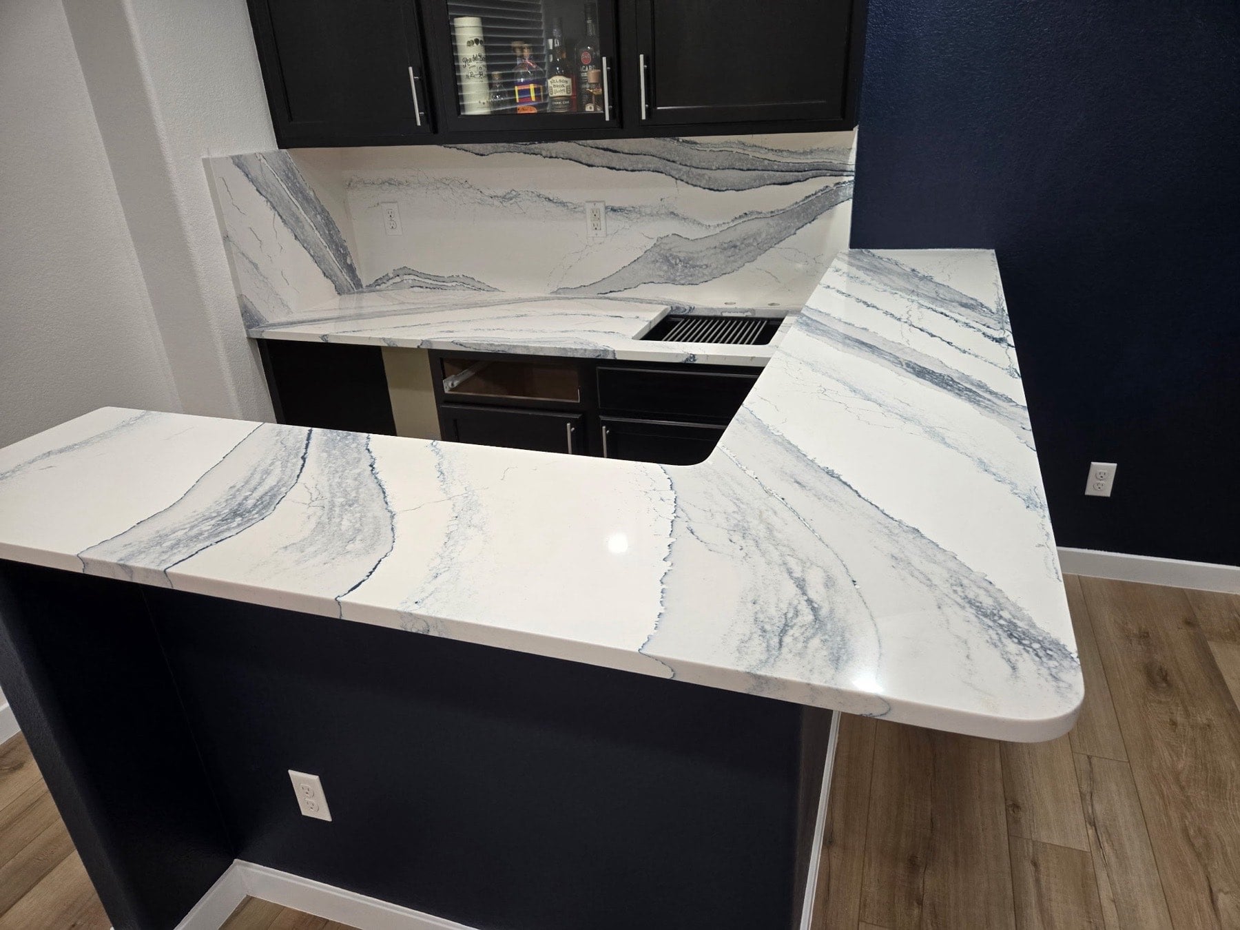 Kitchen remodel denver waterfall island